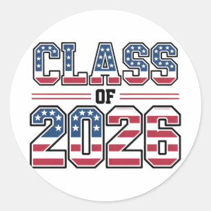 Adesivo Turma de 2026 Graduação Bandeira EUA