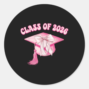Adesivo Turma De 2026 Rosa Coquette Bow Cap Sênior 2026 Gr