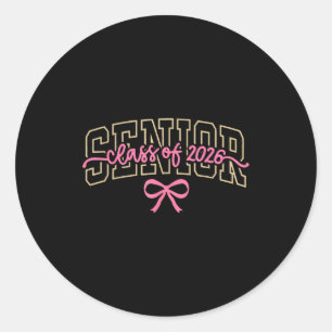 Adesivo Turma De 2026 Rosa Coquette Bow Cap Sênior 2026 Gr