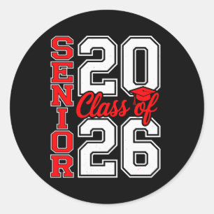 Adesivo Turma De 2026 Senior 26 Vermelho Graduação Graduad