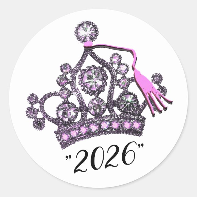 Adesivo “Turma de 2026” Tiara Princesa (Frente)