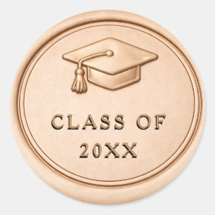 Adesivo Turma de Graduação de 2026 Selo de Cera Dourado Cl