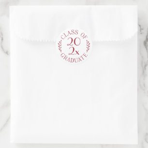 Adesivo Turma de Graduados Ano Burgundy Branco Tipografia
