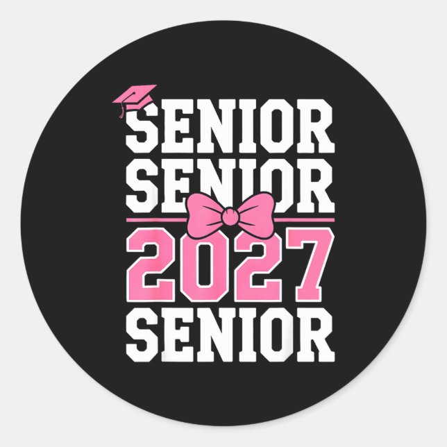 Adesivo Turma Sênior 2027 Rosa Coquette (Frente)