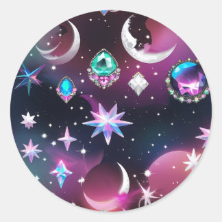 Adesivo Turmalina Opala Estética Luxuosa Lua Celestial