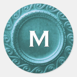 Adesivo Turquesa Art Deco Monograma M Sticker