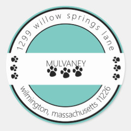 Adesivo Turquesa de Endereço de Devolução de Impressão de