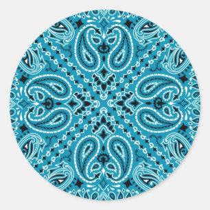 Adesivo Turquesa Escura Paisley Western Bandana Scarf Impr