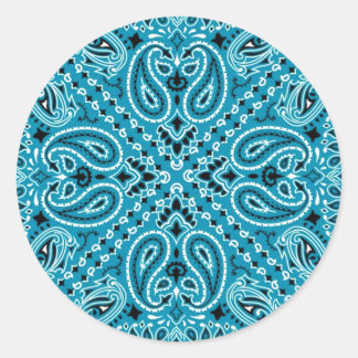 Adesivo Turquesa Escura Paisley Western Bandana Scarf Impr