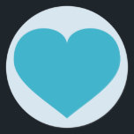 Adesivo Turquesa Heart<br><div class="desc">Este adesivo redondo tem um coração de turquesa moldado.</div>