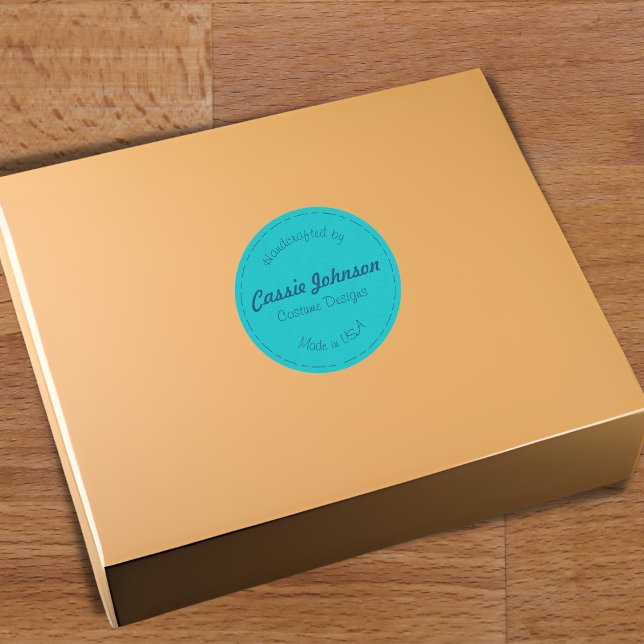 Adesivo Turquesa Moderna Costurada Faux Couro Artesanal (Criador carregado)