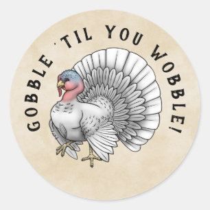 Adesivo Turquia branca "Gobble até você balançar!" Than