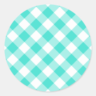 Adesivo Turquoise Gingham Pattern