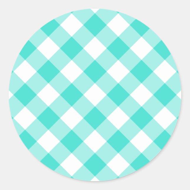 Adesivo Turquoise Gingham Pattern (Frente)