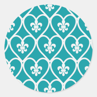 Adesivo Turquoise Heart Fleur De Lis
