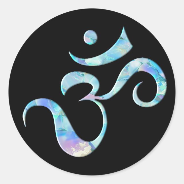 Adesivo Turquoise Marbled Om (Frente)