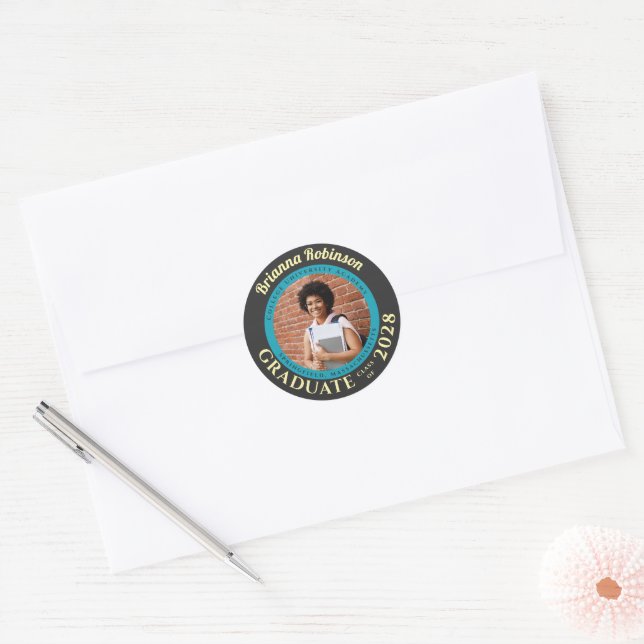 Adesivo Turquoise Photo Modern Graduation  (Envelope)