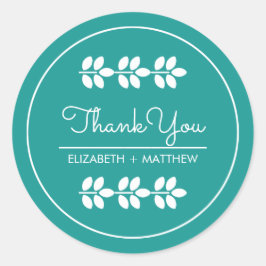 Adesivo Turquoise White Deixa Casamento Obrigado