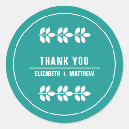 Adesivo Turquoise White Deixa Casamento Obrigado