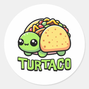 Adesivo Turtaco! Tartaruga-branca Taco Pun