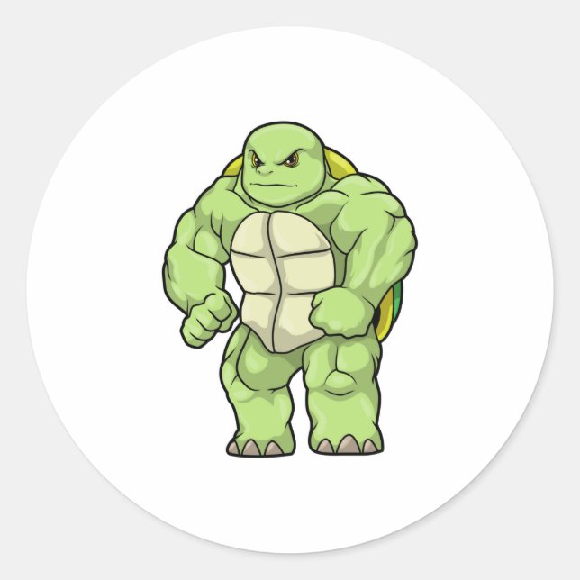 Adesivo Turtle as Bodybuilder with Six pack (Frente)