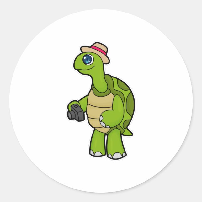 Adesivo Turtle como fotógrafo com câmera (Frente)