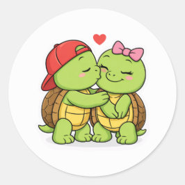 Adesivo Turtle couple sweet moment