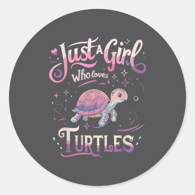 Adesivo Turtle Cute Girl Men Women S  (Frente)