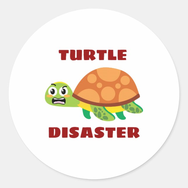 Adesivo Turtle Disaster Turtle Pun (Frente)