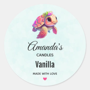 Adesivo Turtle do Mar Rosa Whimsical & Cute - Empresa de V