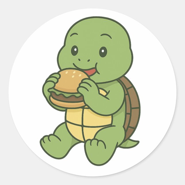 Adesivo Turtle eating a burger  (Frente)