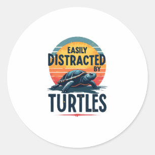 Adesivo Turtle Facilmente Distraída Por Turtles Sea Vintag