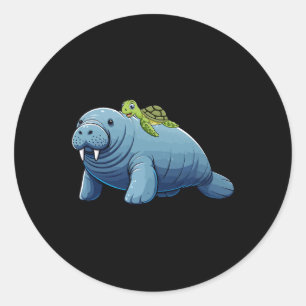 Adesivo Turtle Riding Manatee Costume Sea Amante de os ani