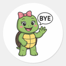 Adesivo Turtle saying Bye