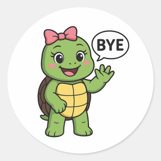 Adesivo Turtle saying Bye (Frente)