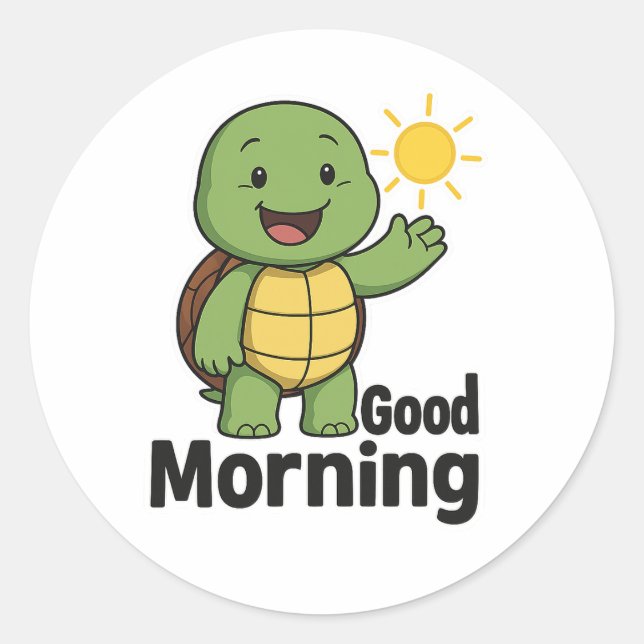Adesivo Turtle saying Good Morning (Frente)