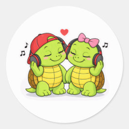 Adesivo Turtles enjoying music together