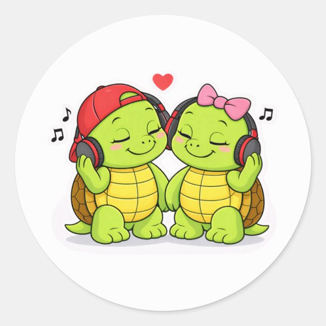 Adesivo Turtles enjoying music together (Frente)