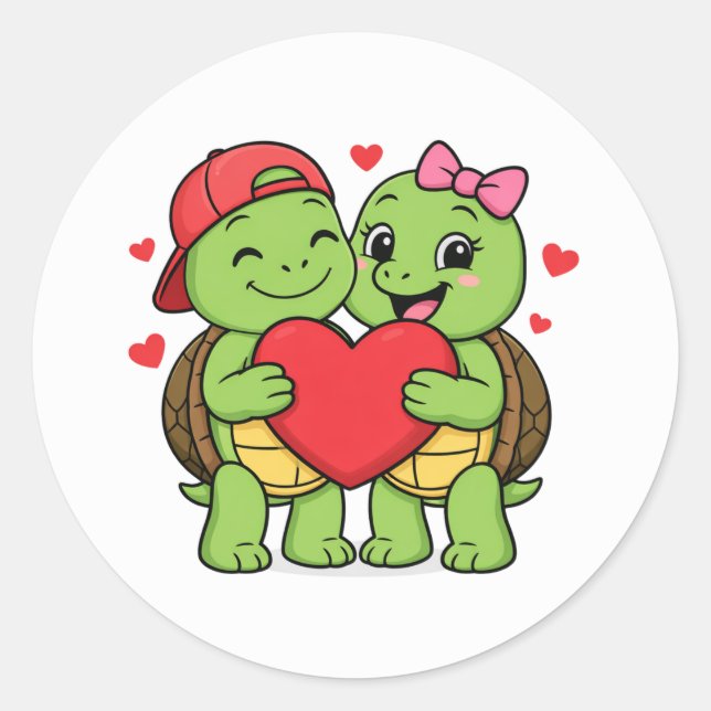 Adesivo Turtles with heart in hand (Frente)