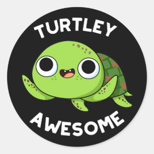Adesivo Turtley Incrível Tartaruga Engraçada Pun Dark BG