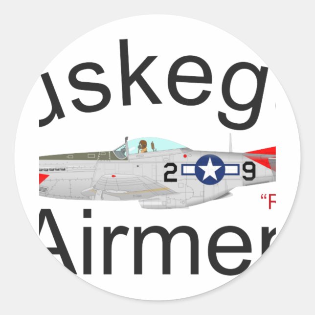 Adesivo Tuskegee Airman P-51 Red Tails Mustang (Frente)