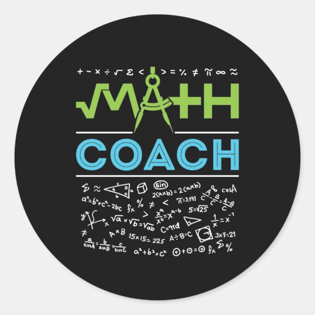 Adesivo Tutor de Matemática do Treinador de Matemática (Frente)