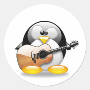 Adesivo Tux de Violão Acústico (Linux Tux)