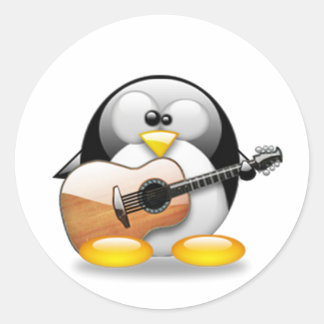 Adesivo Tux de Violão Acústico (Linux Tux)