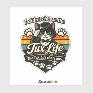 Adesivo Tux Life me escolheu Gato Engraçado