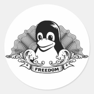 Adesivo Tux Penguin - (Linux, Open Source, Copyleft, FSF)
