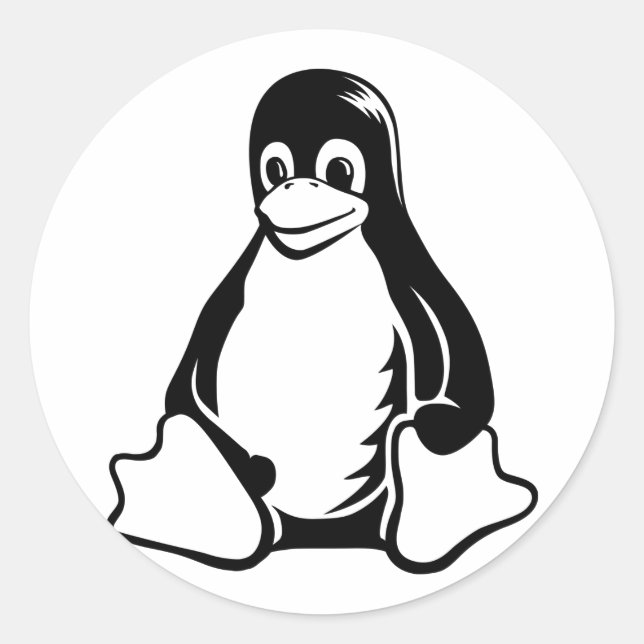Adesivo Tux Penguin - (Linux, Open Source, Copyleft, FSF) (Frente)