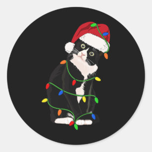 Adesivo Tuxedo Cat Meow Papais noeis Tuxxedo Árvores de Na