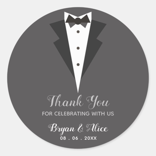 Adesivo Tuxedo Stickers (Padrinhos de casamento De Casamen (Frente)