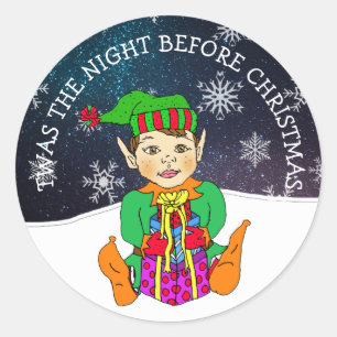 Adesivo Twas a noite antes do duende do Natal
